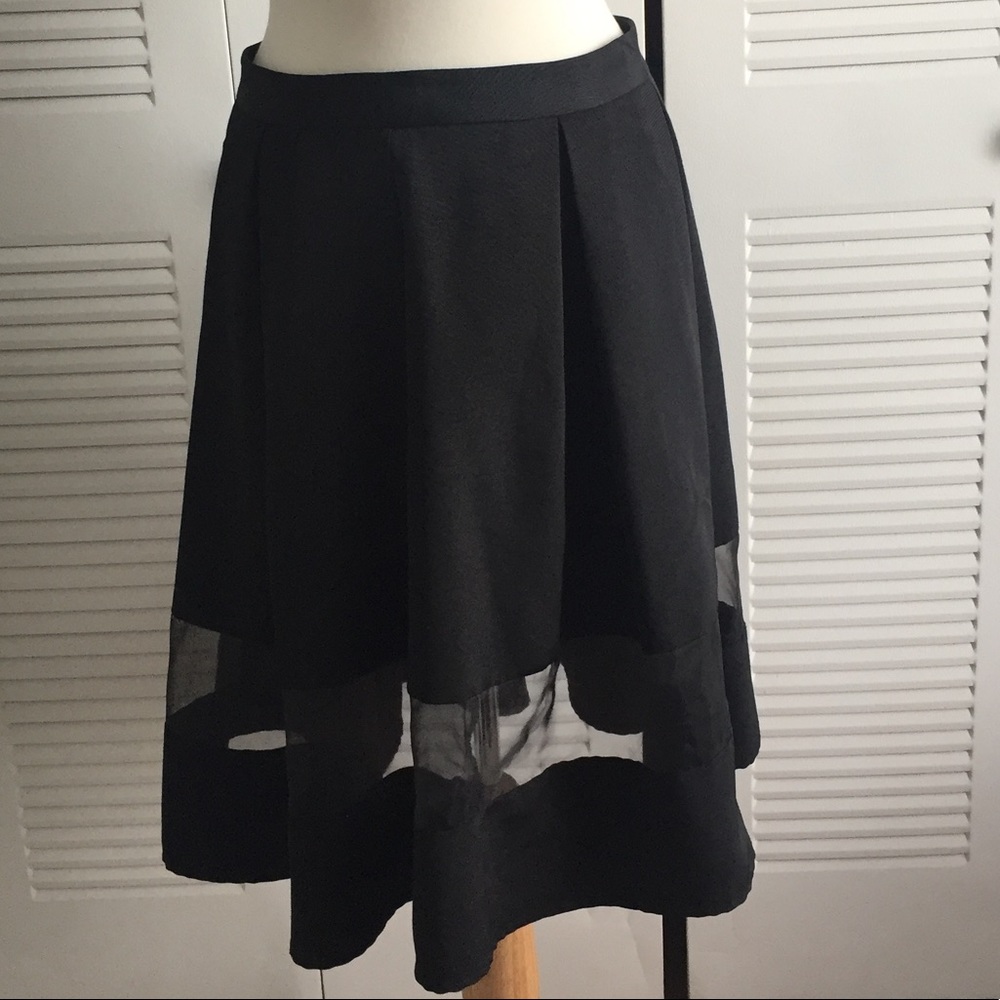 Black skirt with sheer panel